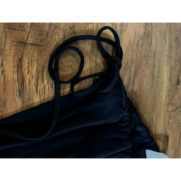 ROBERTO CAVALLI Side Drawstring Pant SLIGHT FLARE Size 42 XS Black BEACH LOUNGE - Picture 8 of 12